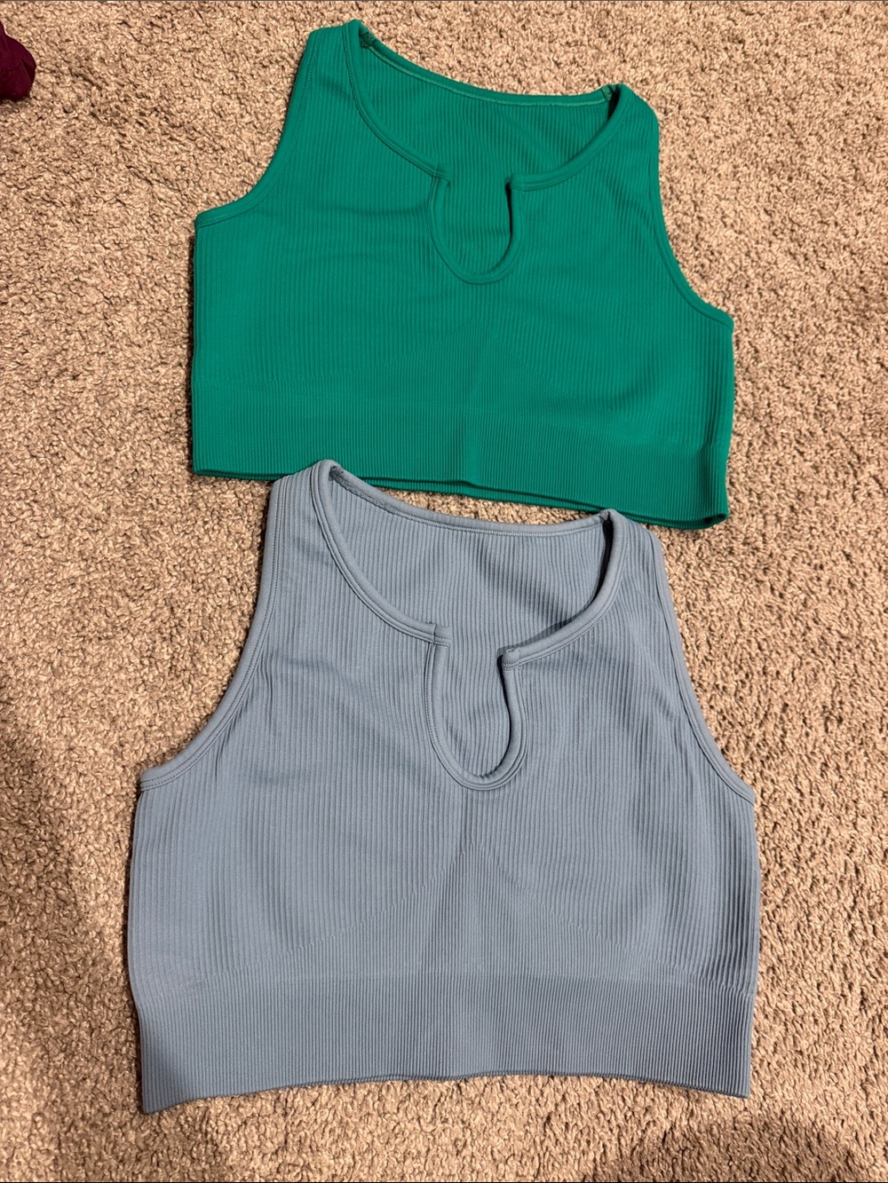 OQQ Large Keyhole Ribbed Crop Tank Top Lot